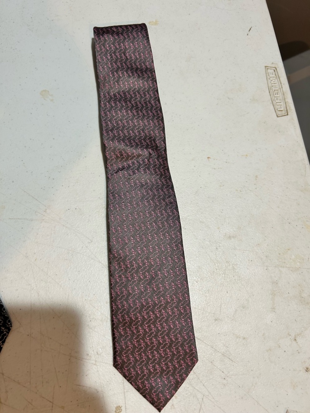 Men's Black Tie with Pink Micro-Pattern Grateful Dead
